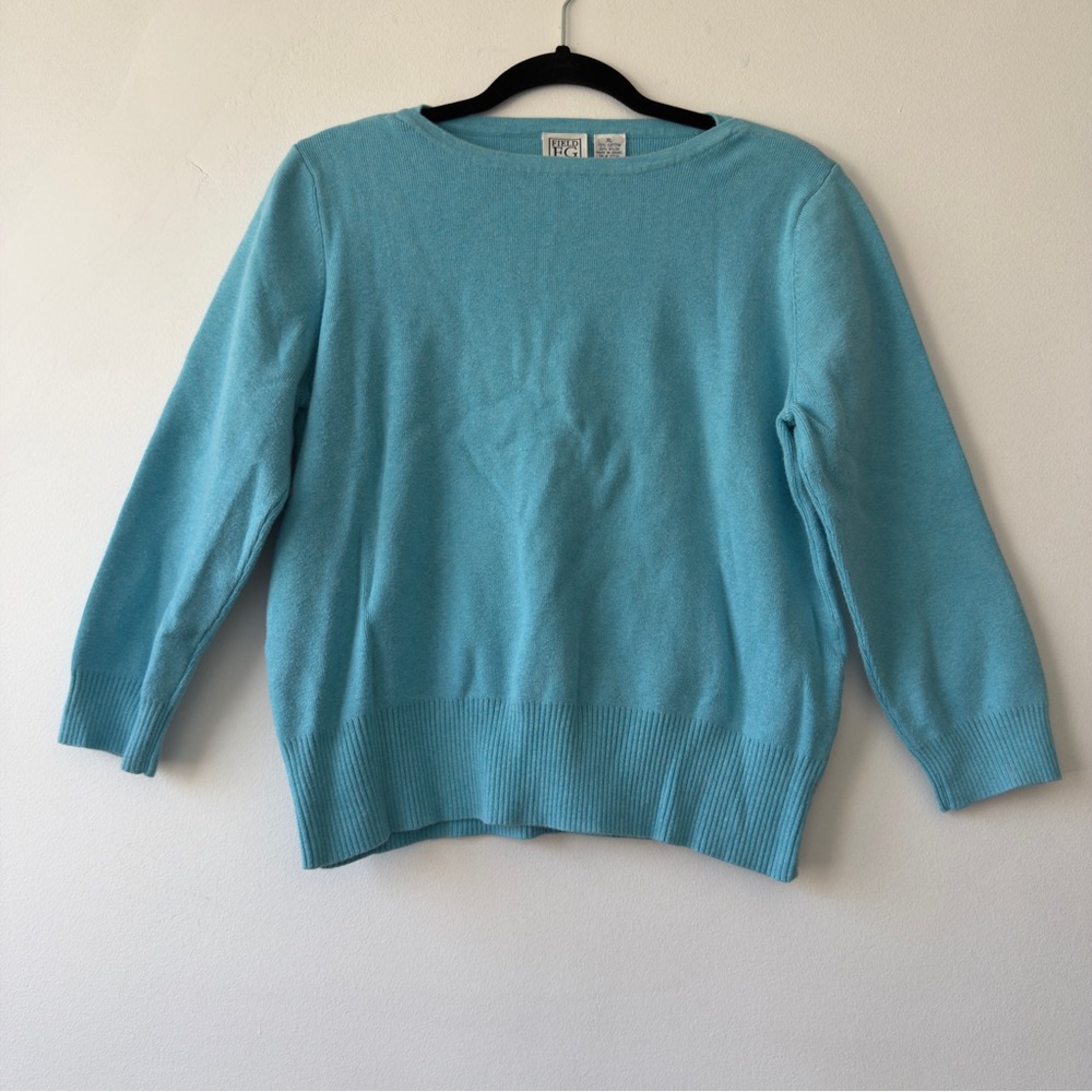 Women's Light Blue Sweater -‎ Classic Crewneck Field Gear FG